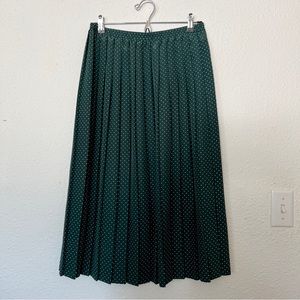 Vintage Leslie Fay Green Polkadot Skirt